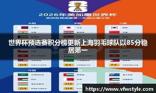 世界杯预选赛积分榜更新上海羽毛球队以85分稳居第一