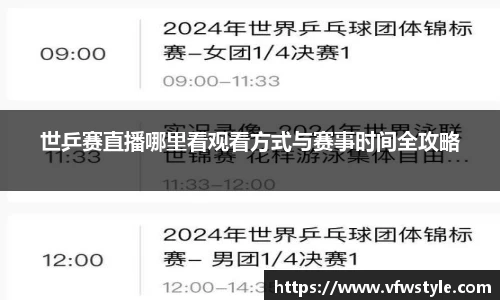 世乒赛直播哪里看观看方式与赛事时间全攻略