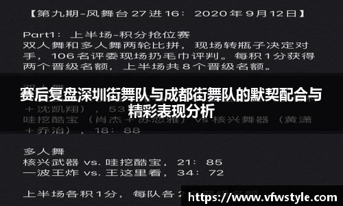 赛后复盘深圳街舞队与成都街舞队的默契配合与精彩表现分析