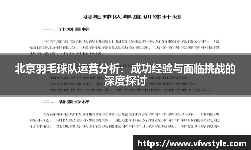 北京羽毛球队运营分析：成功经验与面临挑战的深度探讨
